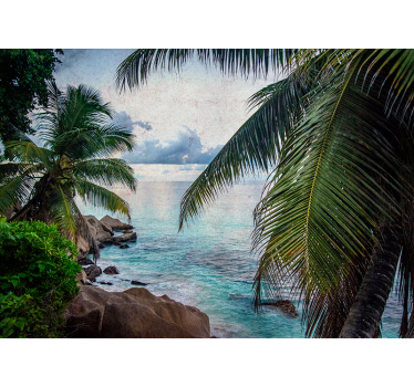 Palm from paradise under the sea wall mural - TenStickers