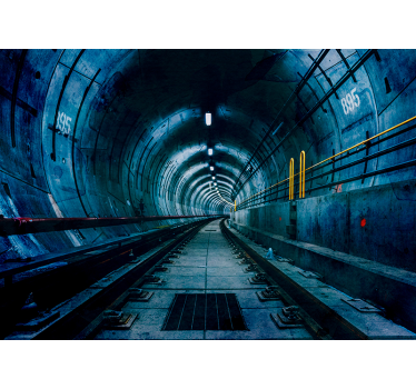 3d tunnel undergound 3d mural wallpaper - TenStickers