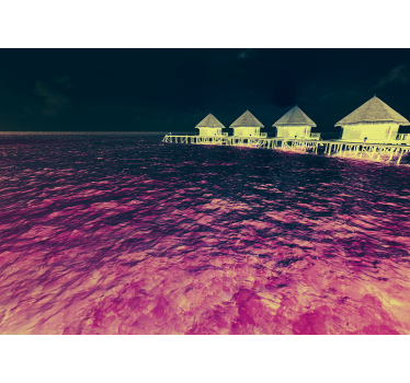 Crystalline sea houses the Caribbean nature murals - TenStickers