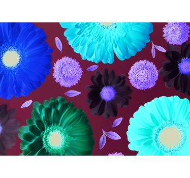 Colorful flowers mural wallpaper - TenStickers