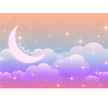 Moon with name painting murals - TenStickers