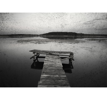 Landscape wall mural scenic dock reflections - TenStickers