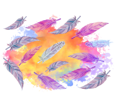Splash feathers painting murals - TenStickers