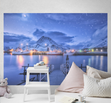 boat with clouds and stars Children Wall Murals - TenStickers