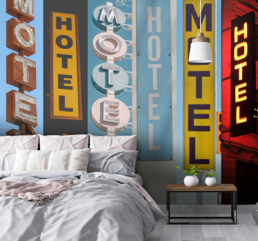 Hotel signs mural wallpaper - TenStickers
