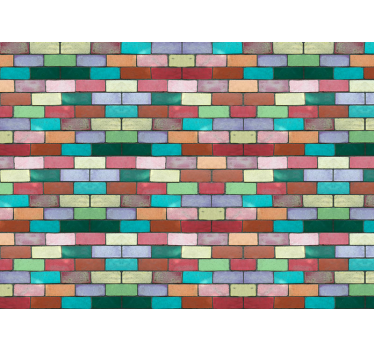 Texture with brick effect pattern wall mural - TenStickers