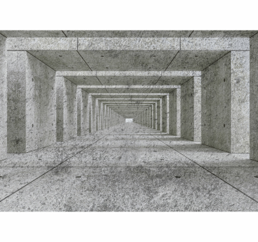 Concrete 3D tunnel 3d mural wallpaper - TenStickers