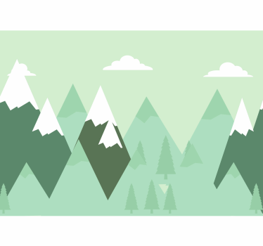 Mountains pattern for kids world map wall mural - TenStickers