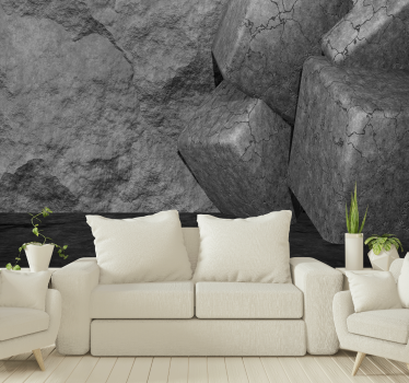 Abstract 3D stone mural wallpaper - TenStickers