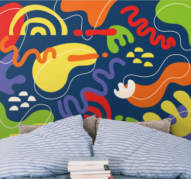 Abstract wall mural dynamic color waves - TenStickers