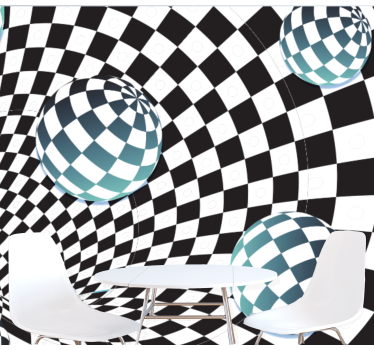 Abstract wall mural illusory sphere design - TenStickers