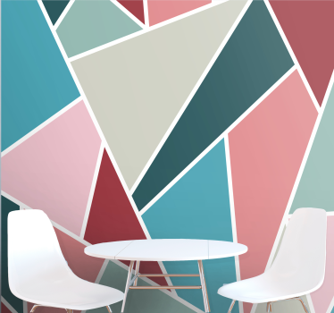 Abstract wall mural in geometric color patterns - TenStickers