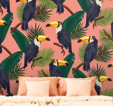 Animals wall mural tropical toucans design - TenStickers