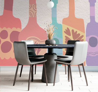 Art wall mural stylized bottle collection - TenStickers