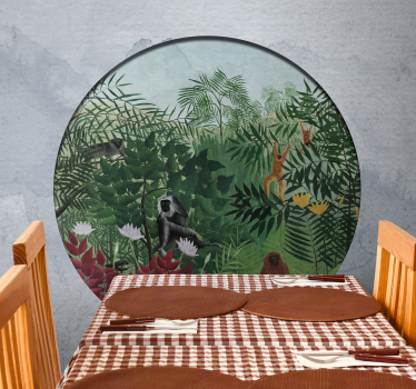 Artistic tropical jungle with animals nature murals - TenStickers