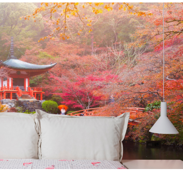 Asian garden in Autumn nature photo murals - TenStickers
