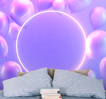 Balloons arrangement with bright circle Children Wall Murals - TenStickers