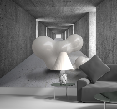 Balloons floating through tunnel 3D Mural Wallpaper - TenStickers