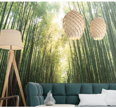 Bamboo Forest green Zen photo mural - TenStickers