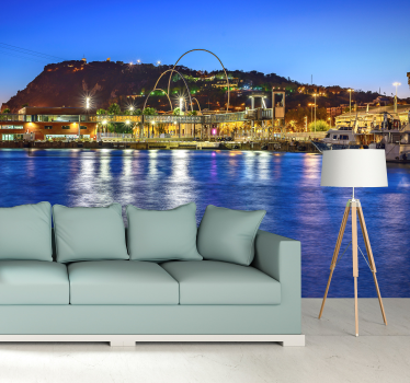 Barcelona atardecer Montjuic Lounge Photo Wallpaper - TenStickers