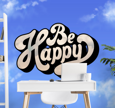 Be happy clouds night sky wall mural - TenStickers