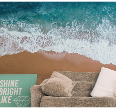 Beach with wooden trunk hallway 3d mural wallpaper - TenStickers