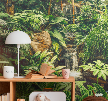 Beautiful green tropical forest mural wallpaper - TenStickers