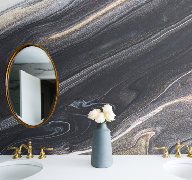 Black and white marble layers Bathroom Wall Murals - TenStickers