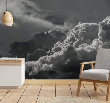 Black and white sky with clouds night sky wall mural - TenStickers
