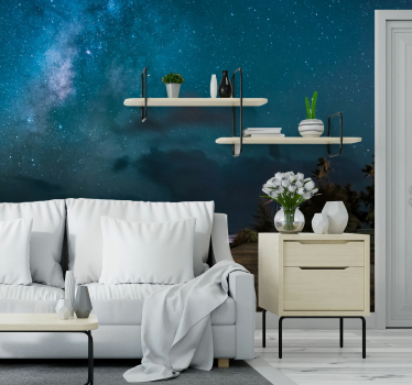 Blue Night Sky Full Of Stars night sky wall mural - TenStickers