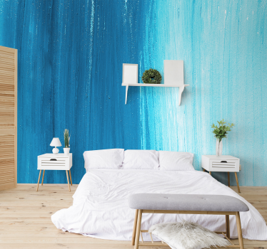 Blue photo  mural wallpaper - TenStickers