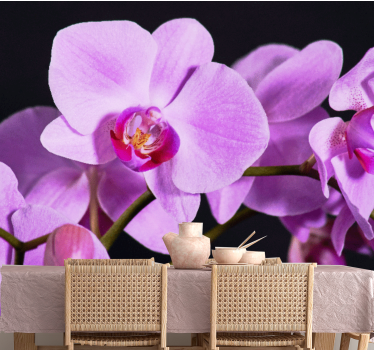 Branch of purple orchid mural - TenStickers