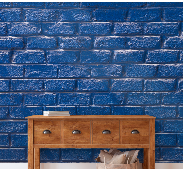 Brick mural wallpaper textured azure surface - TenStickers