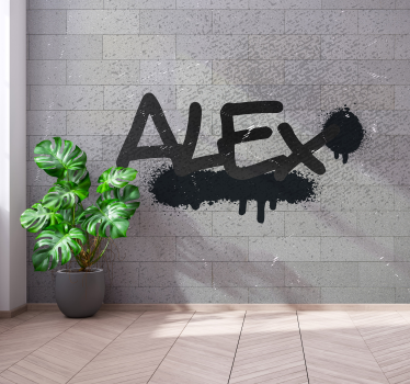 Brick texture custom name brink mural - TenStickers
