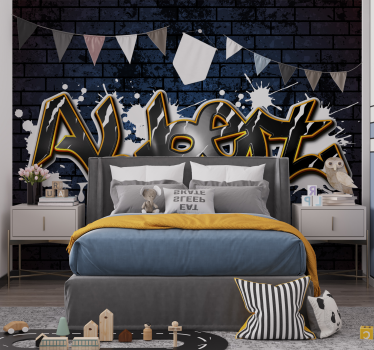 brick wall with name Teenage wall murals - TenStickers