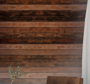 Brown horizontal planks wood mural - TenStickers