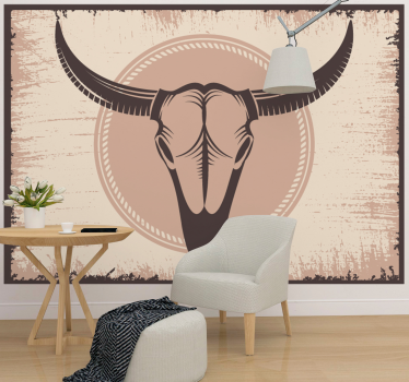 Buffalo Skull Artwork animals wall mural - TenStickers