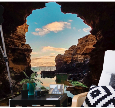 Cave Seascape View landscape wall mural - TenStickers