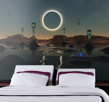 Celestial Water Scene space wall mural - TenStickers