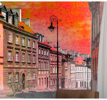 Charming European Street city wall mural - TenStickers