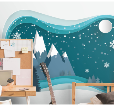 Chilly Alpine Landscape wall mural mountain - TenStickers