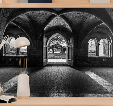 City wall mural historic archway view - TenStickers