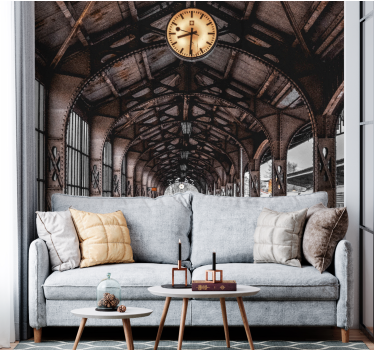 Classic 3d portal with watch 3d mural wallpaper - TenStickers