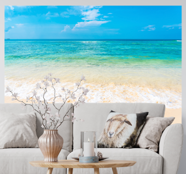 Clear ocean waves under the sea wall mural - TenStickers
