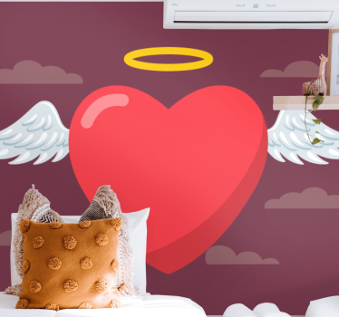 Colorful angel heart painting murals - TenStickers
