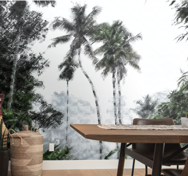 Contemporary art Jungleland forest mural wallpaper - TenStickers