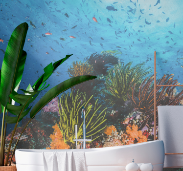 Coral reef under the sea wall mural - TenStickers