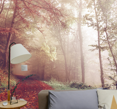 Corridor of autumn trees 3d mural wallpaper - TenStickers