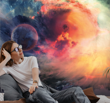 Cosmos with orbits 3d mural wallpaper - TenStickers