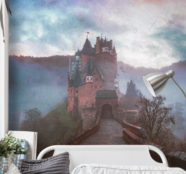 Dark Forest Castle forest mural wallpaper - TenStickers